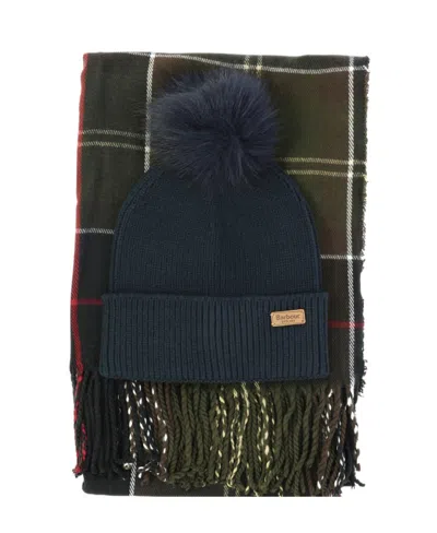 Barbour Hat And Scarf Two-piece Set In Green