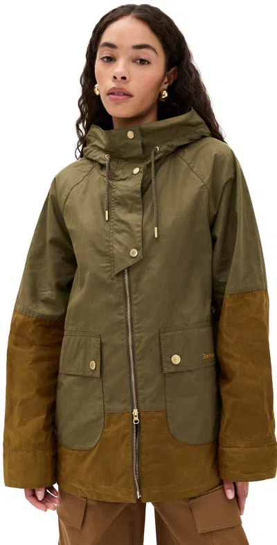 BARBOUR HAYLEY SHOWERPROOF JACKET DUSKY GREEN/BREEN/ANCIENT TART