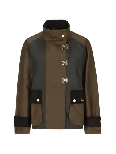 Barbour Hazelwood Corduroy-trim Lobster-claw Jacket In Brown