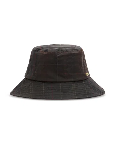 Barbour Hazelwood Waxed Cotton Bucket Hat In Brown
