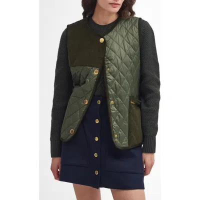 BARBOUR BARBOUR HEALY MIXED MEDIA QUILTED VEST