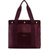 Barbour Healy Mixed Media Tote In Burgundy