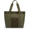 Barbour Healy Mixed Media Tote In Olive