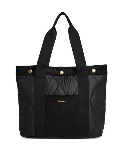 Barbour Healy Quilted Tote Bag In Black