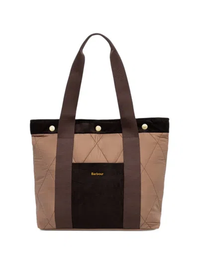 Barbour Healy Quilted Tote Bag In Brown