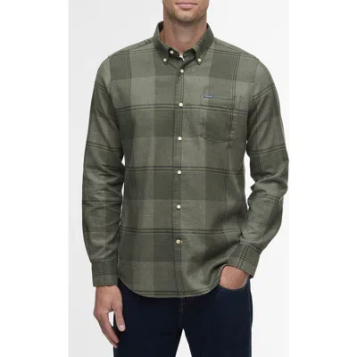 Barbour Heaney Glen Check Cotton Button-down Shirt In Green