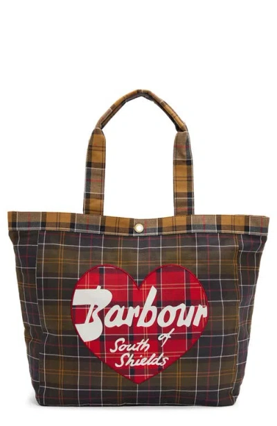 Barbour Heart Tote Bag In Classic/cardinal