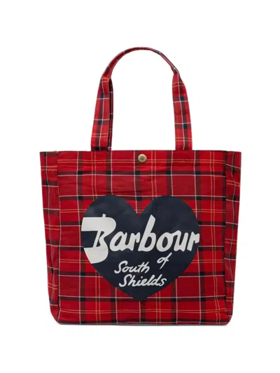 Barbour Heart Tote Bag In Red
