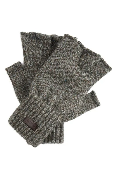 Barbour Heath Fingerless Wool Gloves In Green