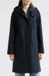 Barbour Hebrides Longline Waterproof Jacket With Removable Hood In Blue