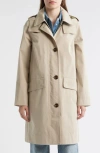 Barbour Hebrides Longline Waterproof Jacket With Removable Hood In Neutral