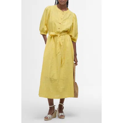 Barbour Heidi Cotton Midi Dress In Sunray Yellow