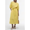 Barbour Heidi Cotton Midi Dress In Sunray Yellow