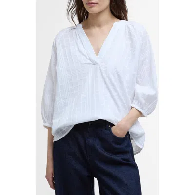 Barbour Heidi Windowpane Check Cotton Top In White