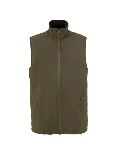 Barbour Hepscott Logo-patch Gilet In Green