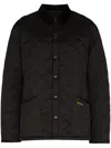 Barbour Heritage Liddesdale Blue Jacket With Classic Corduroy Collar And Logo Lettering On The Front In Tech In Black
