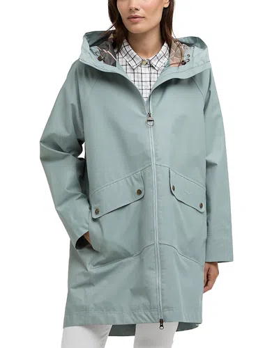 Barbour Heron Long Line Waterproof Jacket In Blue