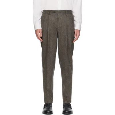 Barbour Herringbone Trousers In Gray