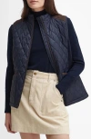 Barbour High Field Mixed Media Vest In Navy/classic