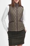 Barbour High Field Quilted Mixed Media Vest In Winter Moss/classic