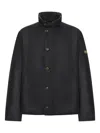 Barbour High-neck Buttoned Jacket In Black