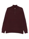 Barbour High-neck Half-zip Sweater In Red