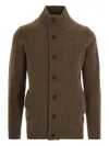 Barbour Maglia Essential Patch Zip Marrone In Brown