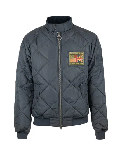 Barbour High-neck Zip-up Quilted Jacket In Blue