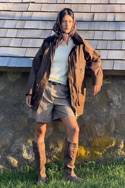 Barbour Highclere 100% Cotton Waxed Jacket In Brown
