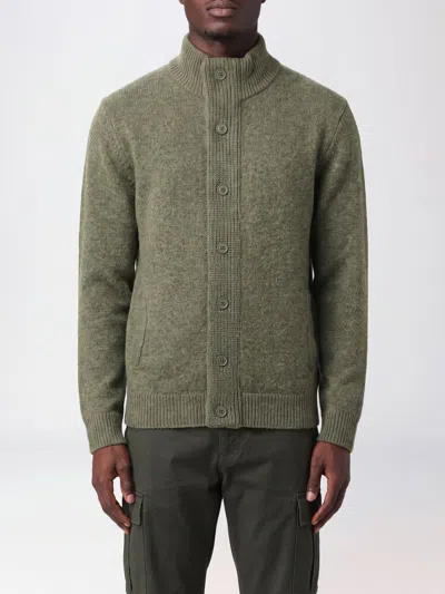 Barbour High-neck Pure Wool Cardigan With Button Closure In Green