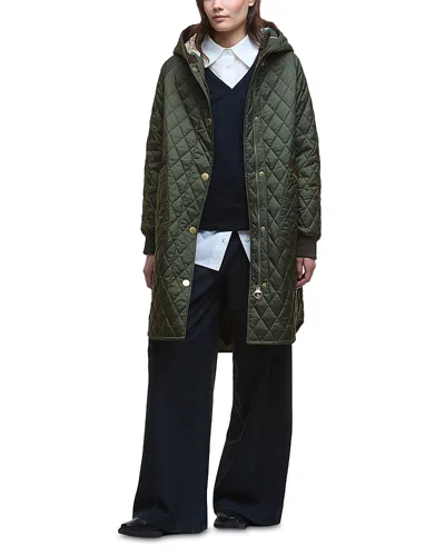 Barbour Hilary Quilted Hooded Jacket In Green