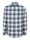 Barbour Hillroad Tailored Fit Buffalo Check Slub Cotton Button-down Shirt In Dark Blue