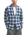 Barbour Hillroad Tailored Fit Buffalo Check Slub Cotton Button-down Shirt In Navy