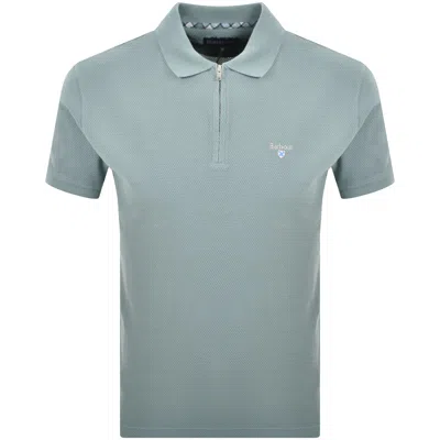 Barbour Hingham Zip Polo Lead Blue