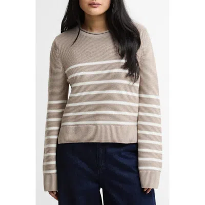 Barbour Hinton Cotton Knit Sweater In Brown