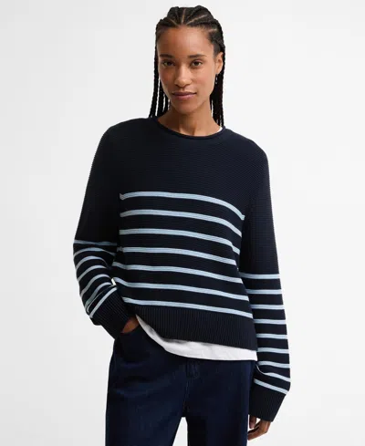 Barbour Hinton Knitted Jumper In Blue