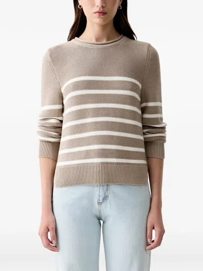 Barbour Hinton Textured-knit Cotton Sweater In Brown