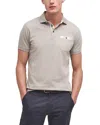Barbour Hirstly Cotton Tartan Trimmed Pocket Polo Shirt In Concrete