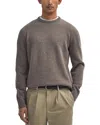 Barbour Holden Elbow Patch Wool Crewneck Sweater In Military Marl