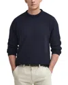Barbour Holden Elbow Patch Wool Crewneck Sweater In Navy