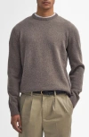 Barbour Holden Elbow Patch Wool Crewneck Sweater In Military Marl