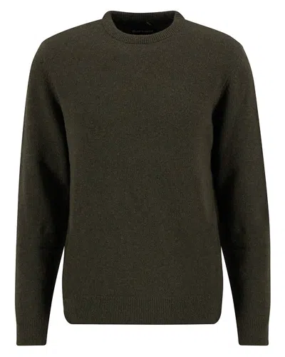 Barbour Holden Mens Crew Neck Knitted Sweater In Green