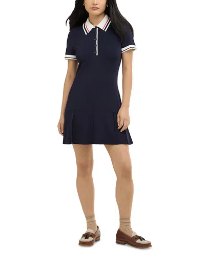 Barbour Hollington Knit Polo Minidress In Blue