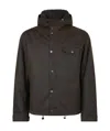 Barbour Hooded Button-down Jacket In Black