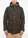 Barbour Hooded Button-down Jacket In Green