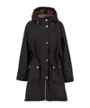 Barbour Hooded Buttoned Coat In Black