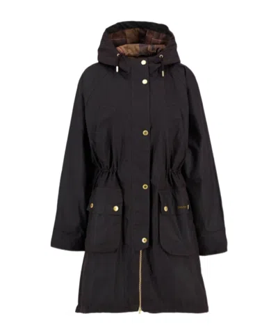 BARBOUR HOODED BUTTONED COAT