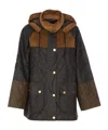 Barbour Quilted Corduroy-panels Puffer Jacket In Black