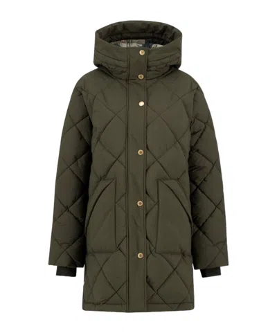 Barbour Hooded Cotton Jacket In Green
