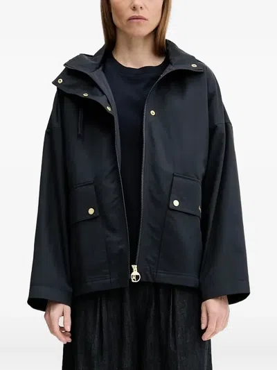 Barbour Hooded Flap-pocket Jacket In Blue